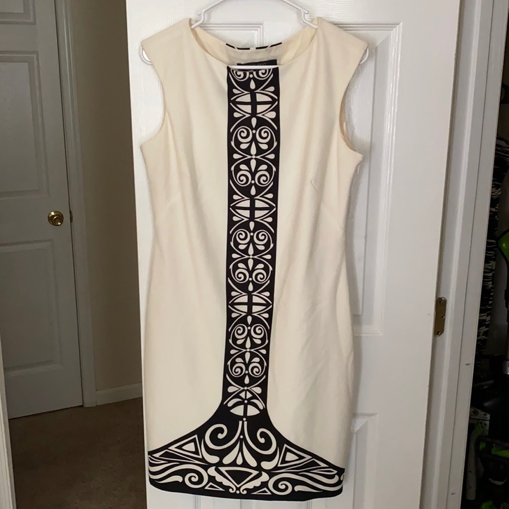 Nine West cream and black dress